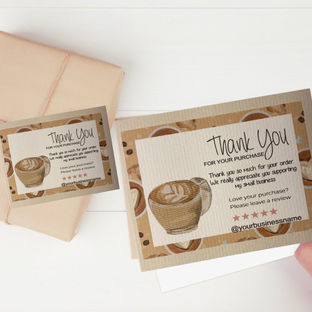 Coffee Cup Reseller Thank You Card